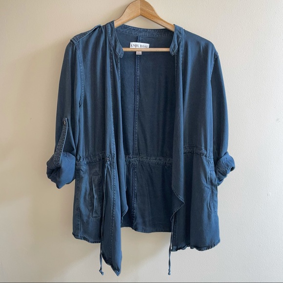 Knox Rose Jackets & Blazers - Knox Rose lightweight tie 3/4 adjustable sleeve jacket SIZE S